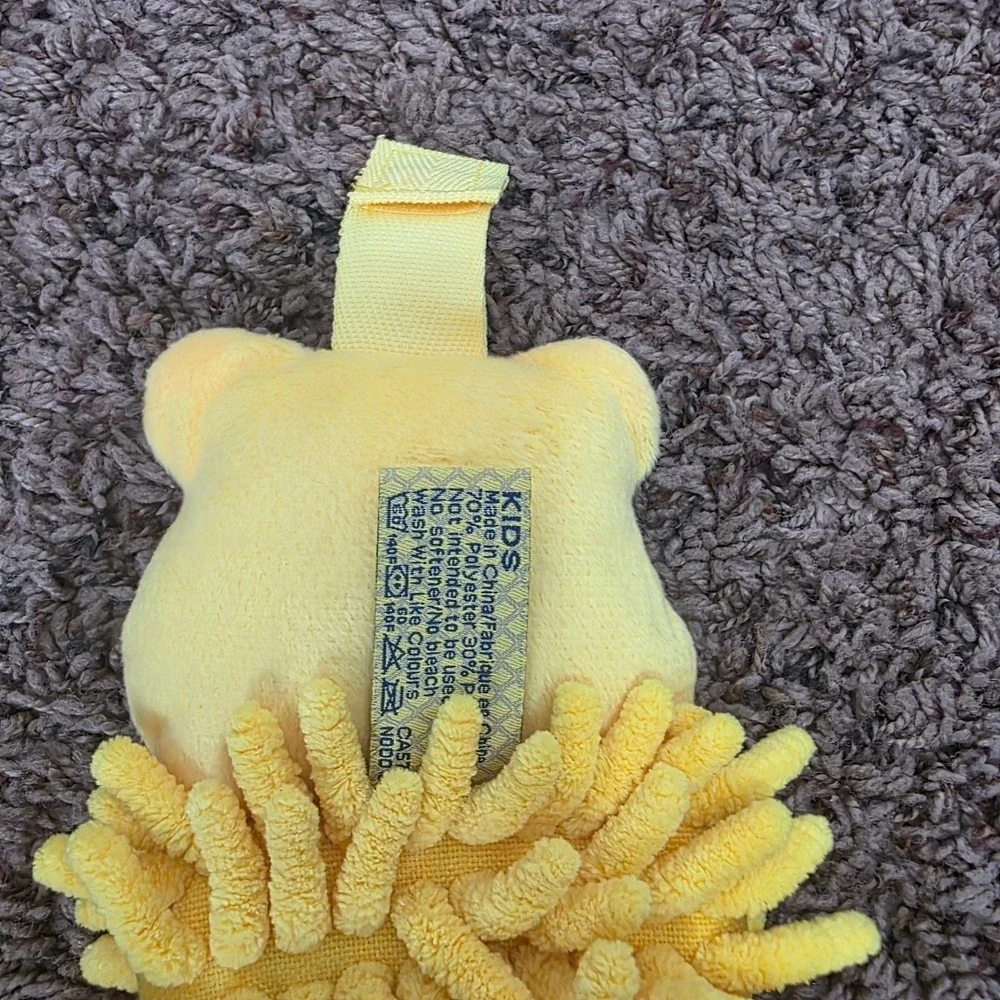 Norwex Kid Pet-To-Dry Tiger Hand Towel Yellow Chenille Microfiber BacLock Hang